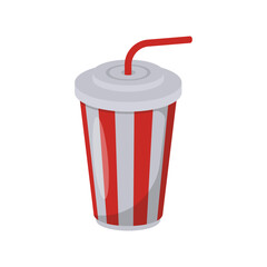 Cold Drink, Summer Flat Vector Illustration. Isolated