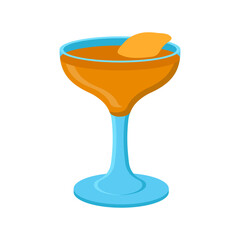 Cocktail, Summer Flat Vector Illustration. Isolated
