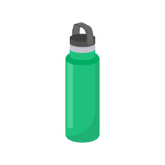 Water Bottle, Summer Flat Vector Illustration. Isolated