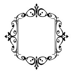 Ornate Black and White Frame with Ornamental Details