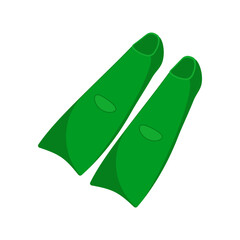 Swim Fins, Summer Flat Vector Illustration. Isolated
