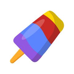 Ice Gola, Summer Flat Vector Illustration. Isolated