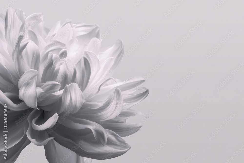 Poster dissolving snowflake transforms into a delicate blooming flower with soft hues. generative ai
