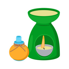 Aromatherapy flat vector illustration isolated