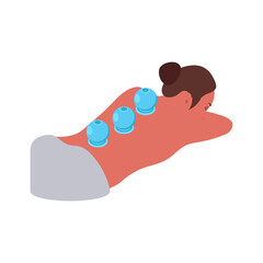 Cupping Therapy flat vector illustration isolated