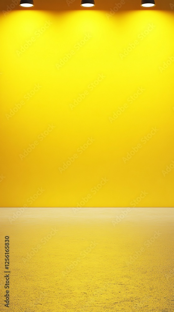 Aufkleber bright yellow background with spotlighting, creating a vibrant and cheerful atmosphere.