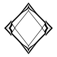 Art Deco diamond-shaped composition with clean lines and geometric symmetry.