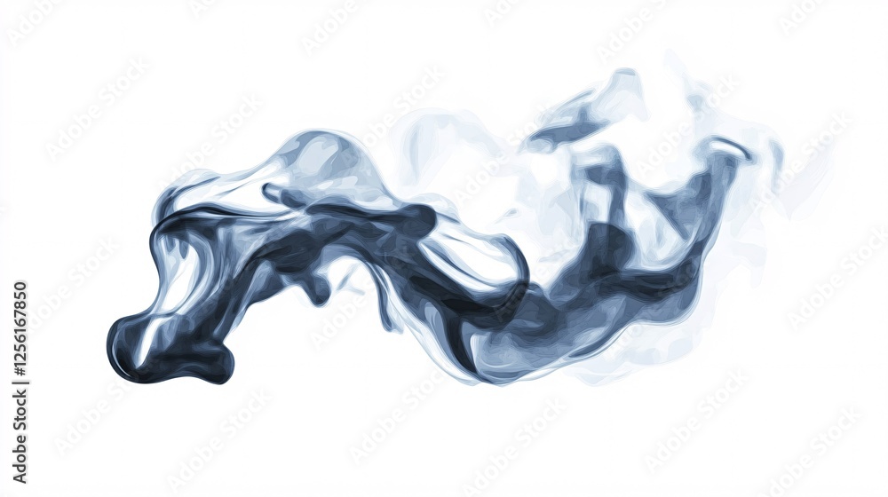 Aufkleber abstract blue smoke swirl, creating a dynamic and fluid visual effect.