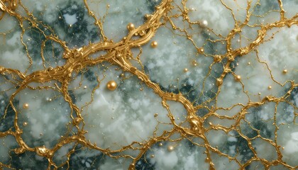 Close-up of a golden marble surface showcasing the intricate patterns and textures of jade stone