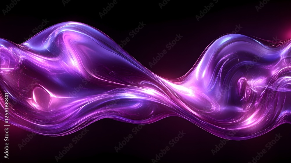 Aufkleber abstract purple wave background with vibrant swirling shapes in a fluid dynamic pattern design