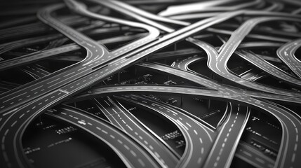 A network of roads and highways forming a circuit board pattern, symbolizing the infrastructure of internet connectivity.