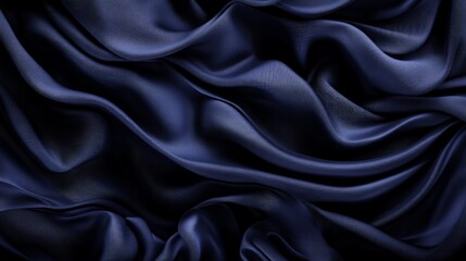 Obraz premium Fluid motion of deep blue waves flowing gracefully across a serene surface. Generative AI