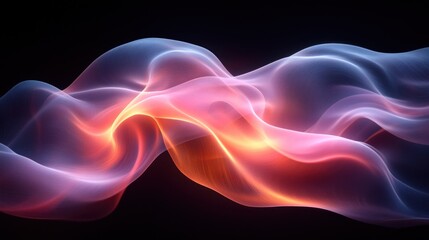 Fototapeta premium Abstract glowing wave, vibrant energy, flowing light, dynamic motion, dark background.