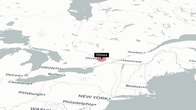 Ottawa Map Animation Exploring Key Locations and Landmarks in Canada's Capital City