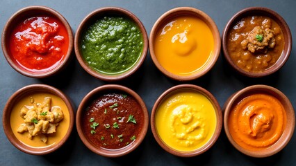 Assorted Sauces in Bowls