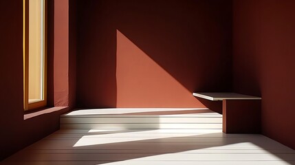 Fototapeta premium Sunlight in Minimalist Room