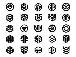 Modern Geometric Logo Collection Monochrome Designs for Branding