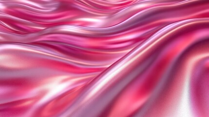 Fototapeta premium Abstract pink silk waves, flowing fabric texture background.