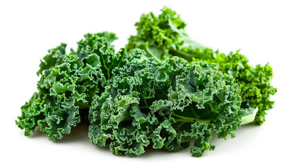 Fototapeta premium Kale on an isolated white background, object focused, png, stock image, hd quality