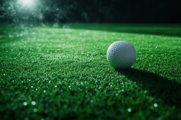 Obraz premium Golf Ball on Lush Green Putting Green