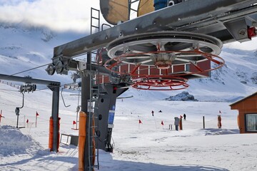 Ski lift snow . High quality photo