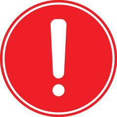 Red alert sign. Exclamation sign vector icon. Red modern flat design web element. Vector illustration
