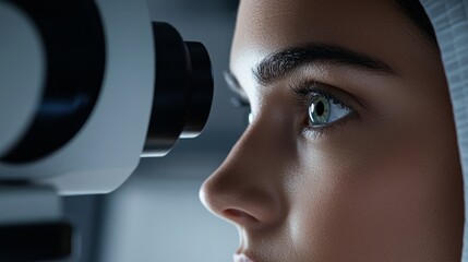 Close-up of AI eye exam showcasing digital technology in action