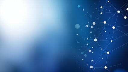 Deep blue futuristic space background with glowing white dots and constellation lines creating a cosmic galaxy inspired abstract design for creative projects.