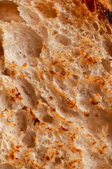 Extreme Close-Up of Rustic Toasted Bread with Crispy Texture