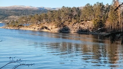 Lake in Norway in autumn, Snosa