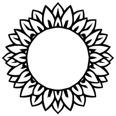 Black and White Sunflower in Flower Style