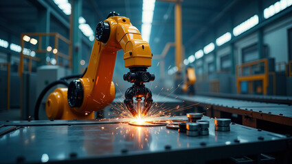 Industrial Robot Arm in a High-Tech Factory.RobotArm
