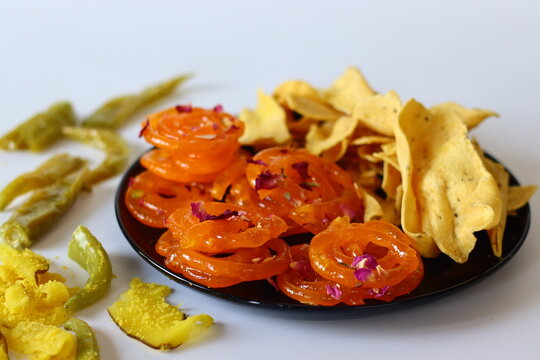 Jalebi with fafda, a beloved combination from Gujarat, India