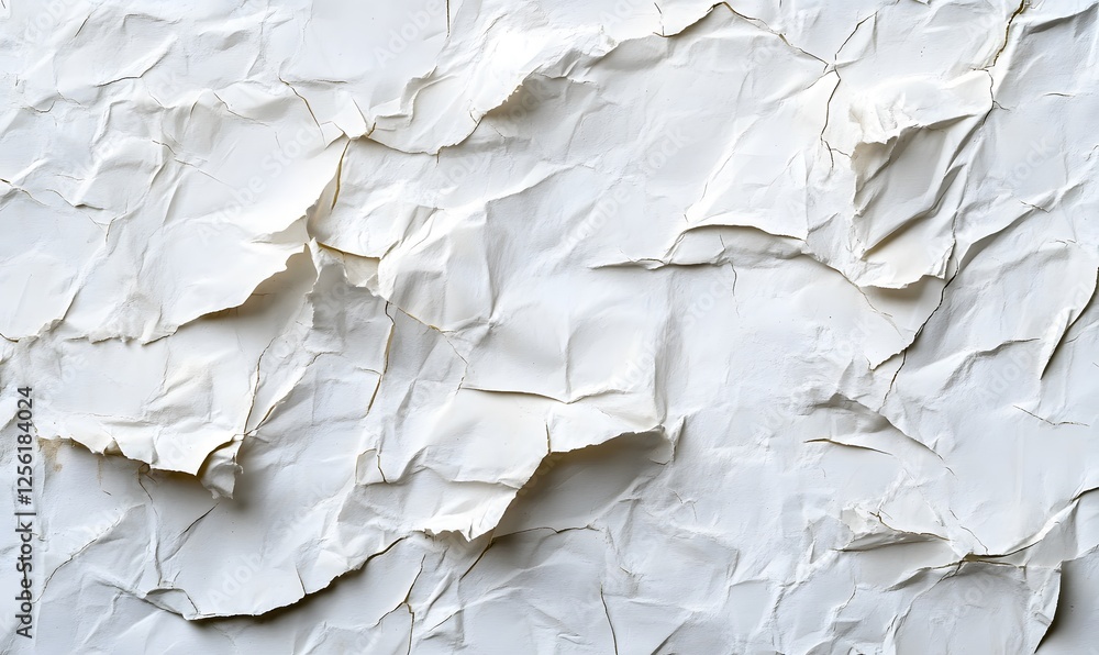 Aufkleber abstract white crumpled paper texture with cracks and folds for backgrounds and design