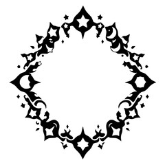 Black star-shaped design.