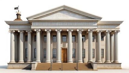Fototapeta premium Classical Building, White Background