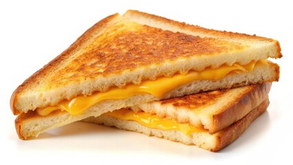 Grilled Cheese Sandwich on White Background