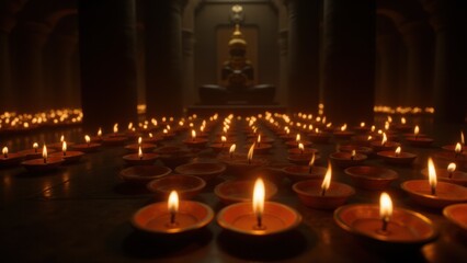 These soft lights represent Buddhist ceremonies, guiding worshippers toward inner tranquility and faith.