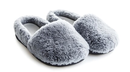 fuzzy winter soft slippers for indoor on white
