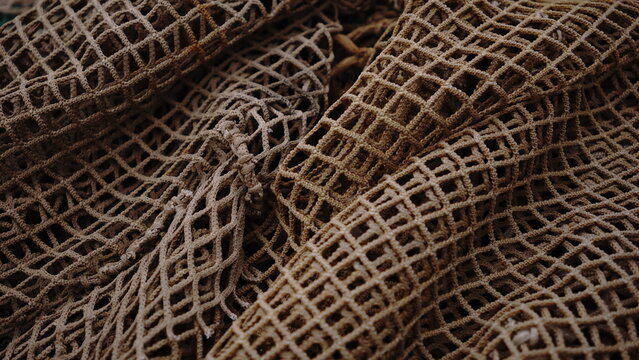 waving fishing net texture as background