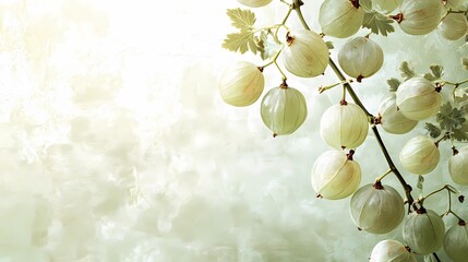 Obraz premium Simple and modern gooseberry sketch highlighting texture and form, excellent for farm-to-table promotions, hand-crafted goods, and artisanal branding, comic book style