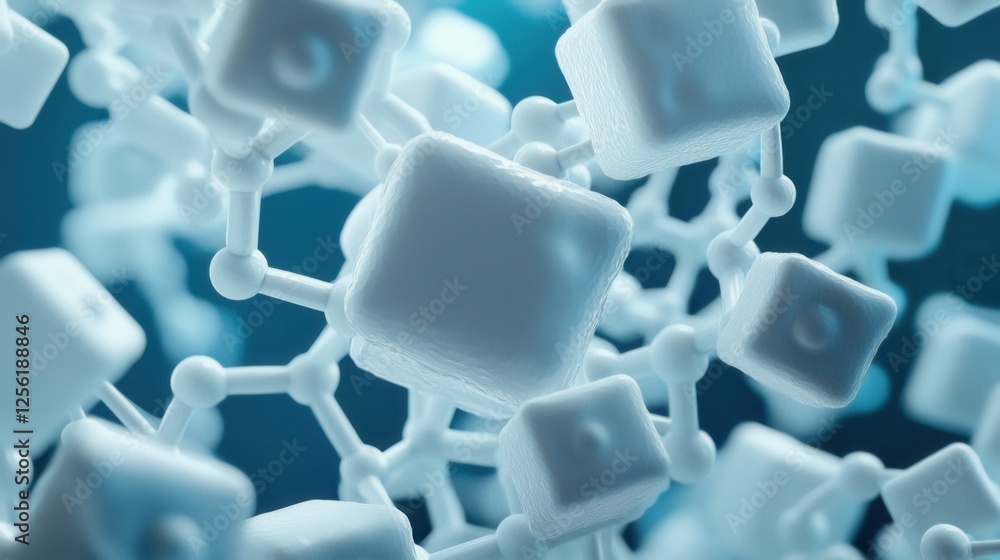 Poster a close up of many white cubes arranged in a pattern