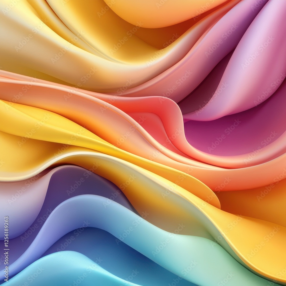 Poster a colorful, multi-colored fabric with a wave pattern