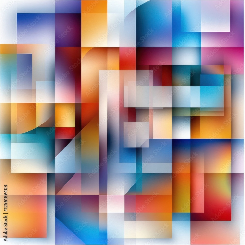 Poster a colorful abstract painting with a lot of different shapes and colors