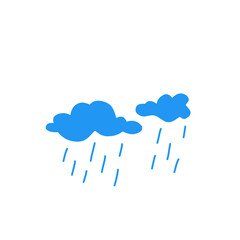 vector illustration of clouds with rain