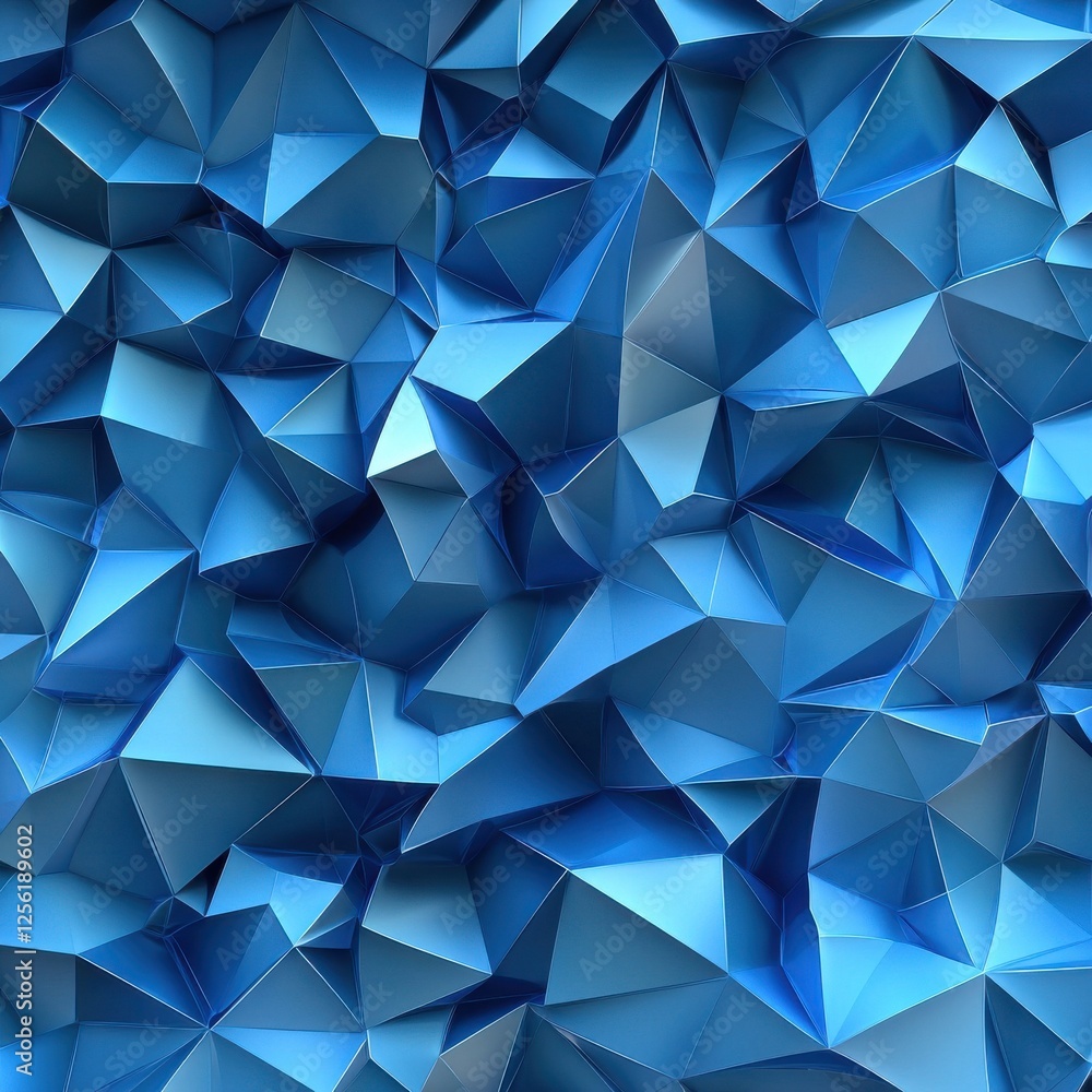 Poster the image is a blue background with a lot of triangles