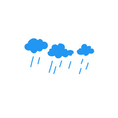 vector illustration of clouds with rain