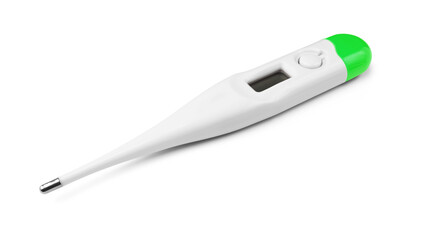 Digital medical body thermometer isolated on a transparent background