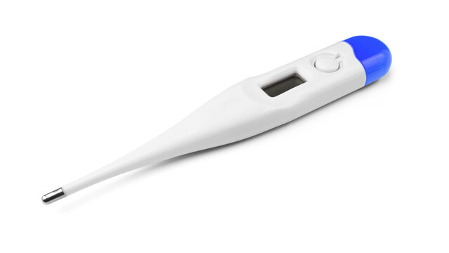 Digital medical body thermometer isolated on a transparent background