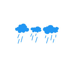 vector illustration of clouds with rain